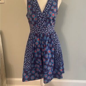 Kate Spade Blue and Red Floral Mini Dress